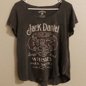 Lucky Brand Jack Daniels Whiskey Distressed Tee